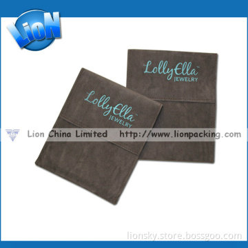 Hot Sale Printed Flap Velvet Jewelry Pouches with No Button